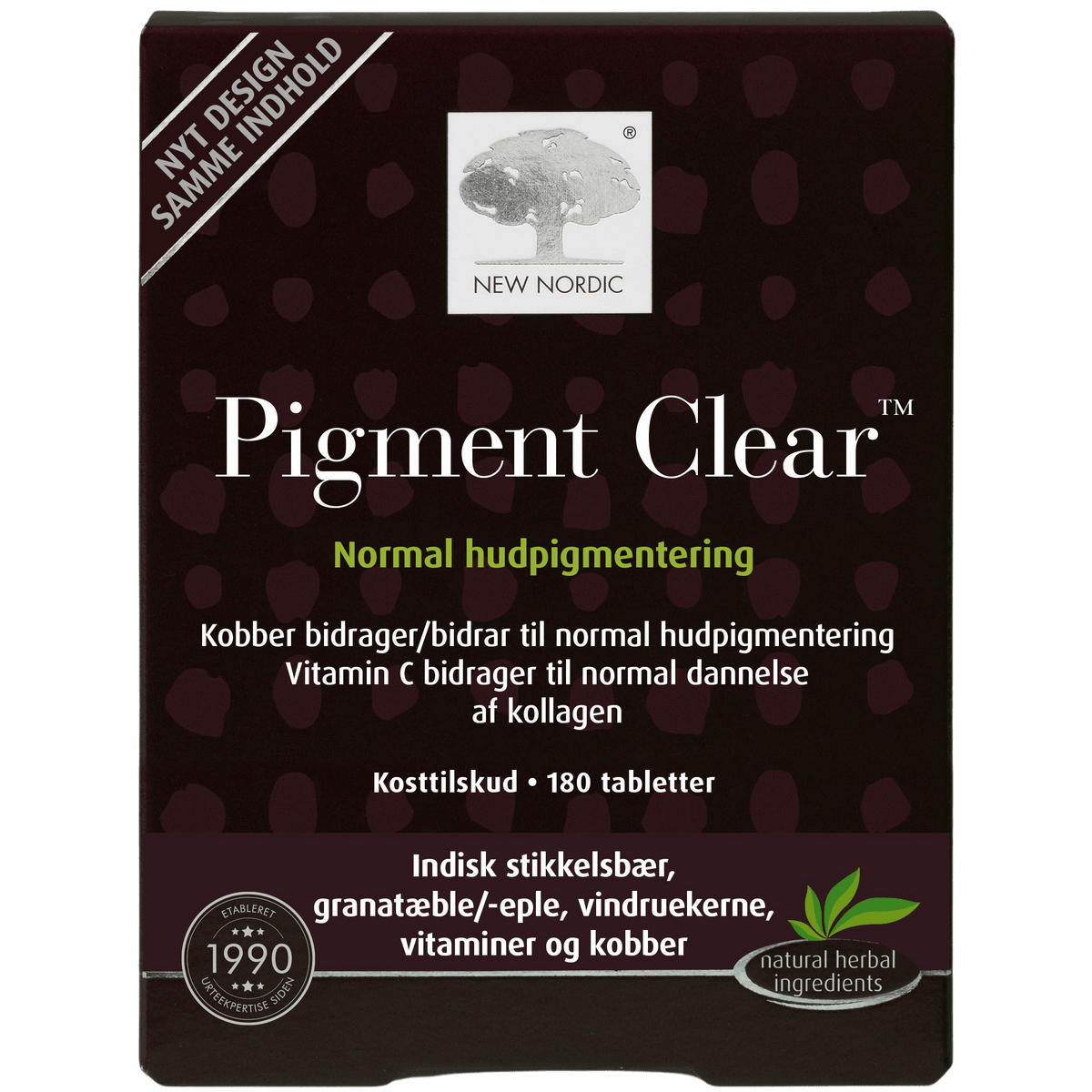 New Nordic Skin Care Pigment Clear | 180 tabletter
