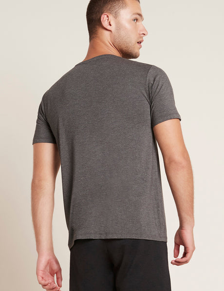 Bambus T-shirt Menn Mørk Grå Rund Hals