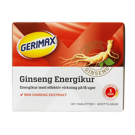 Gerimax Rød Ginseng Energikur | 120 tabletter