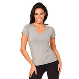 Boody Women´s V-neck T-shirt Lysegrå | Str. S fra Boody