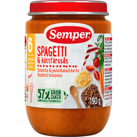 Spaghetti Bolognese fra 6 mnd.