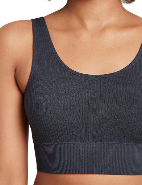 Bambus BH Ribbed Seamless Storm Mørk grå