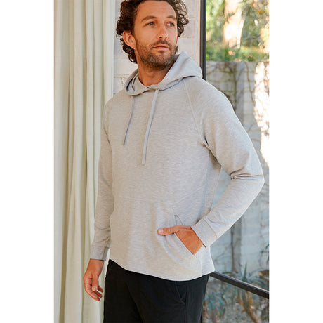 Bambus Menn Pullover Hoodie Lysgrå