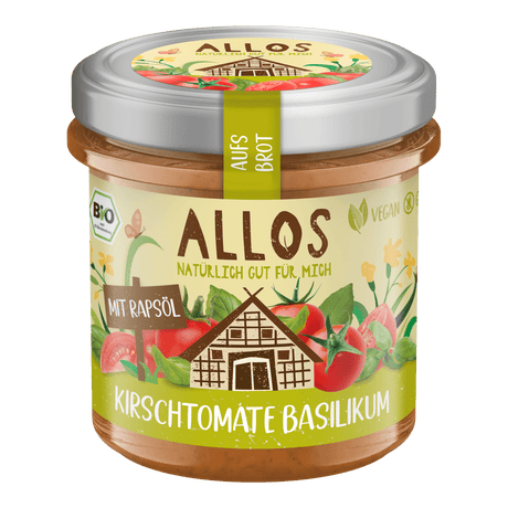 Allos Smørepålegg Aufs Brot Cherry Tomat basilikum Økologisk | 140 g fra Allos