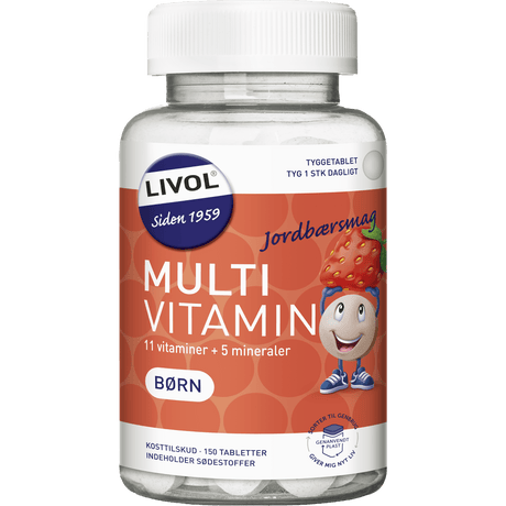 Livol Multivitamin Barn Jordbær | 150 tabletter