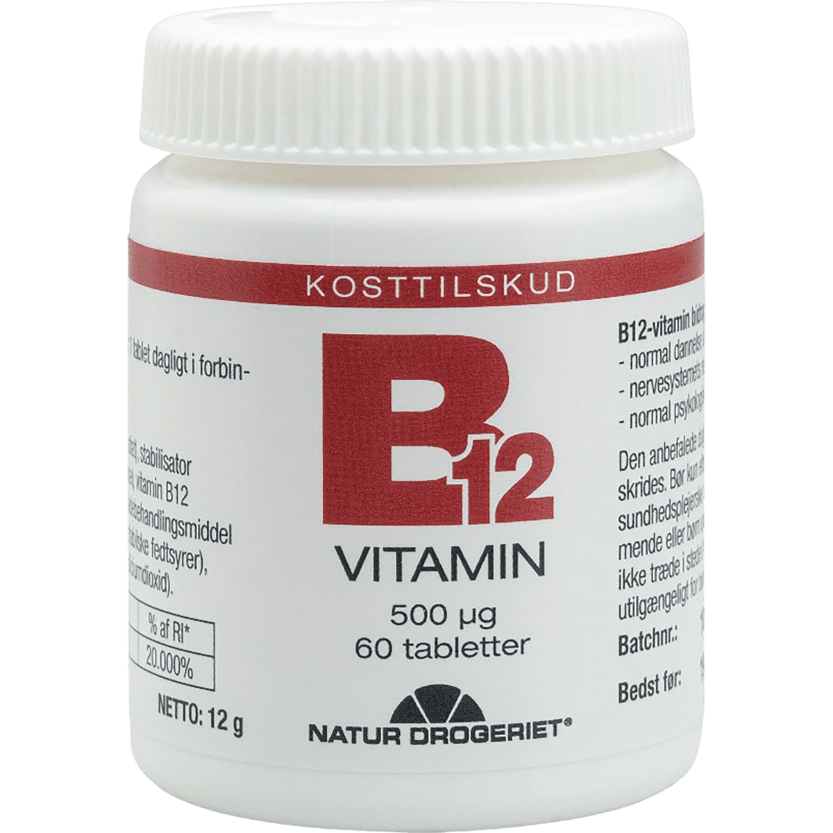 Natur-Drogeriet Vitamin B12 500 µg | 60 tabletter