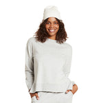 Beanie lue Ribbed Knit hvit one-size