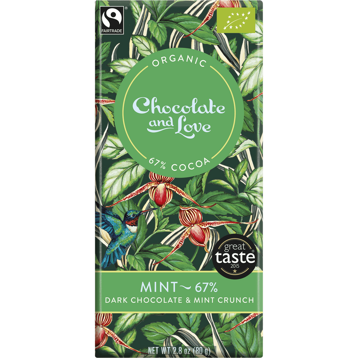 Chocolate and Love Sjokolade Mint 67% Økologisk fra | 80 g