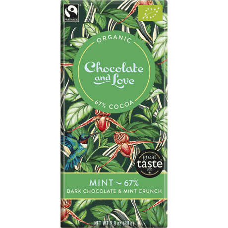 Chocolate and Love Sjokolade Mint 67% Økologisk fra | 80 g