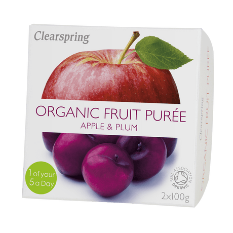 Clearspring Fruktpuré Økologisk 200 g | Eple & Plomme
