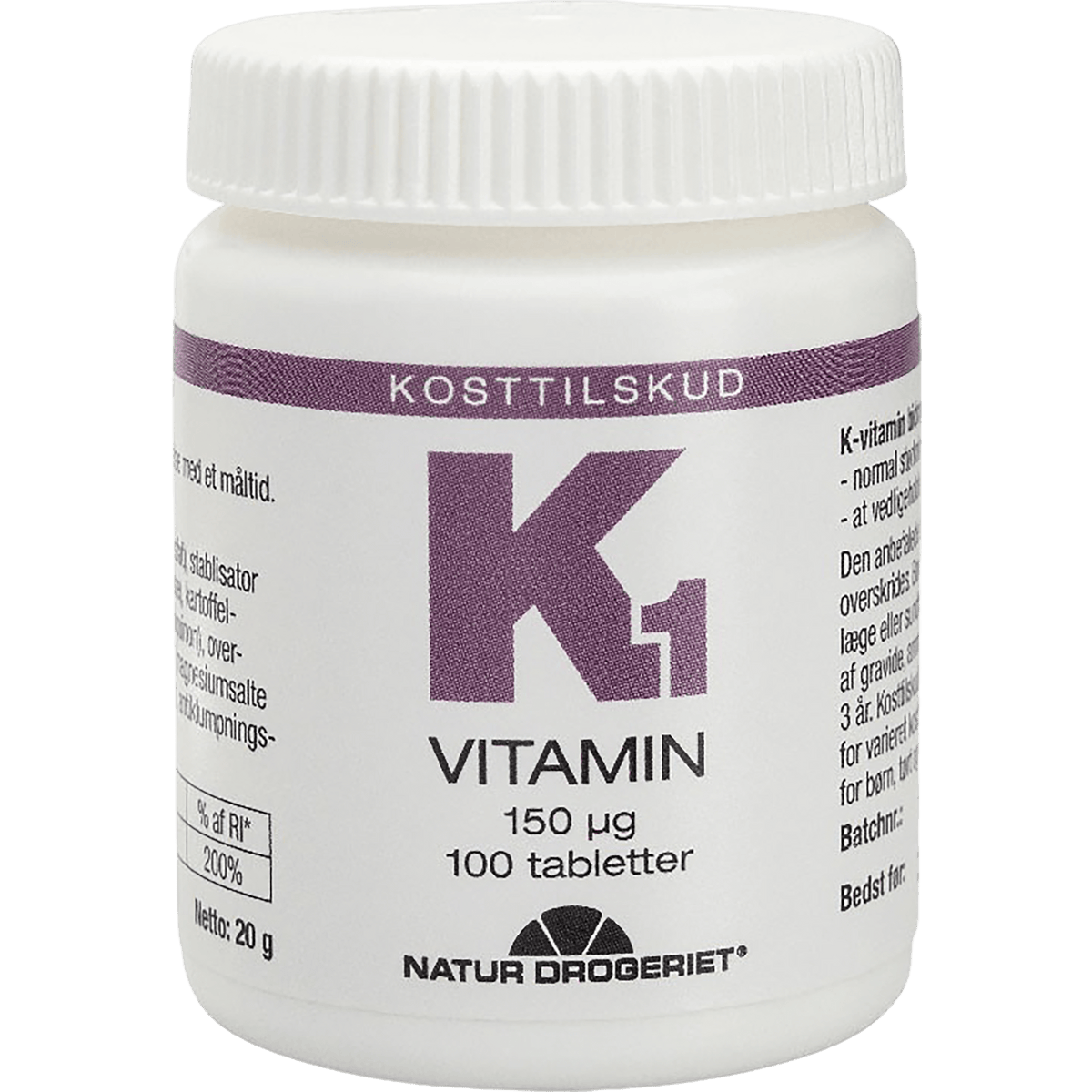 Natur-Drogeriet K1-vitamin 150 Ug | 100 tabletter
