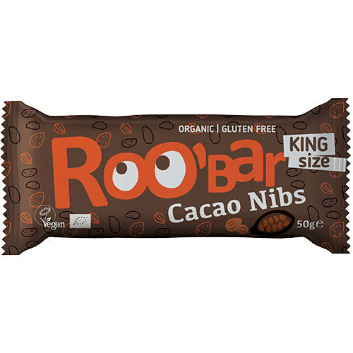 ROO'bar Roobar fruktbar med kakaonibs og mandler Ø | 50 gr