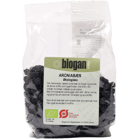 Biogan Tørkede Aroniabær / Svartsurbær Økologisk | 100 g