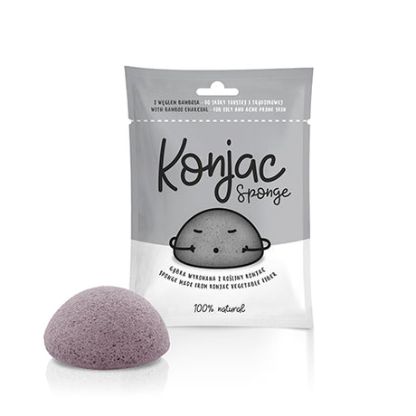 Konjac Svamp Svart Til Fet Og Uren Hud