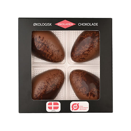 Fyldte Påskeæg m. Salt Salt Karamel 4 stk Ø fra Økoladen