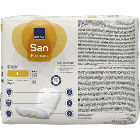 San 1, Kroppsformet Inkontinensbeskyttelse med teip, Premium