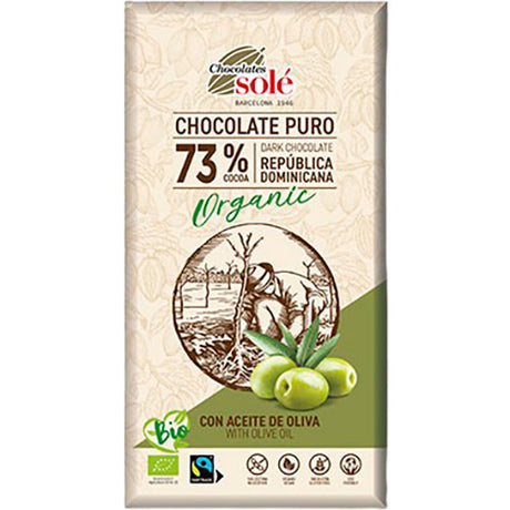 Chocolates Sole Chokolade 73% Med Olivenolje Økologisk | 100 gr