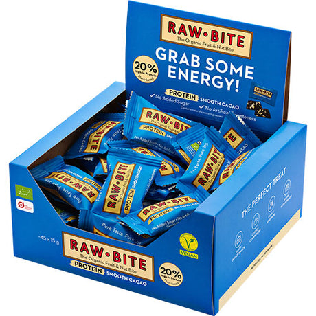 RawBite Officebox Protein Smooth Cacao 45x15g Økologisk fra RawBite