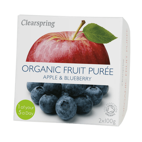 Clearspring Fruktpuré Økologisk 200 g | Eple & Blåbær