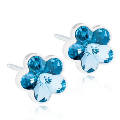 Ørestikker Flower Aquamarine 6mm