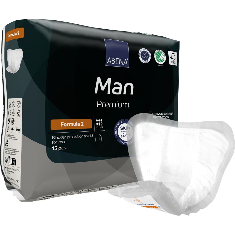 Abena Man Formula 2 Inkontinensbeskyttelse med teip | 15 stk