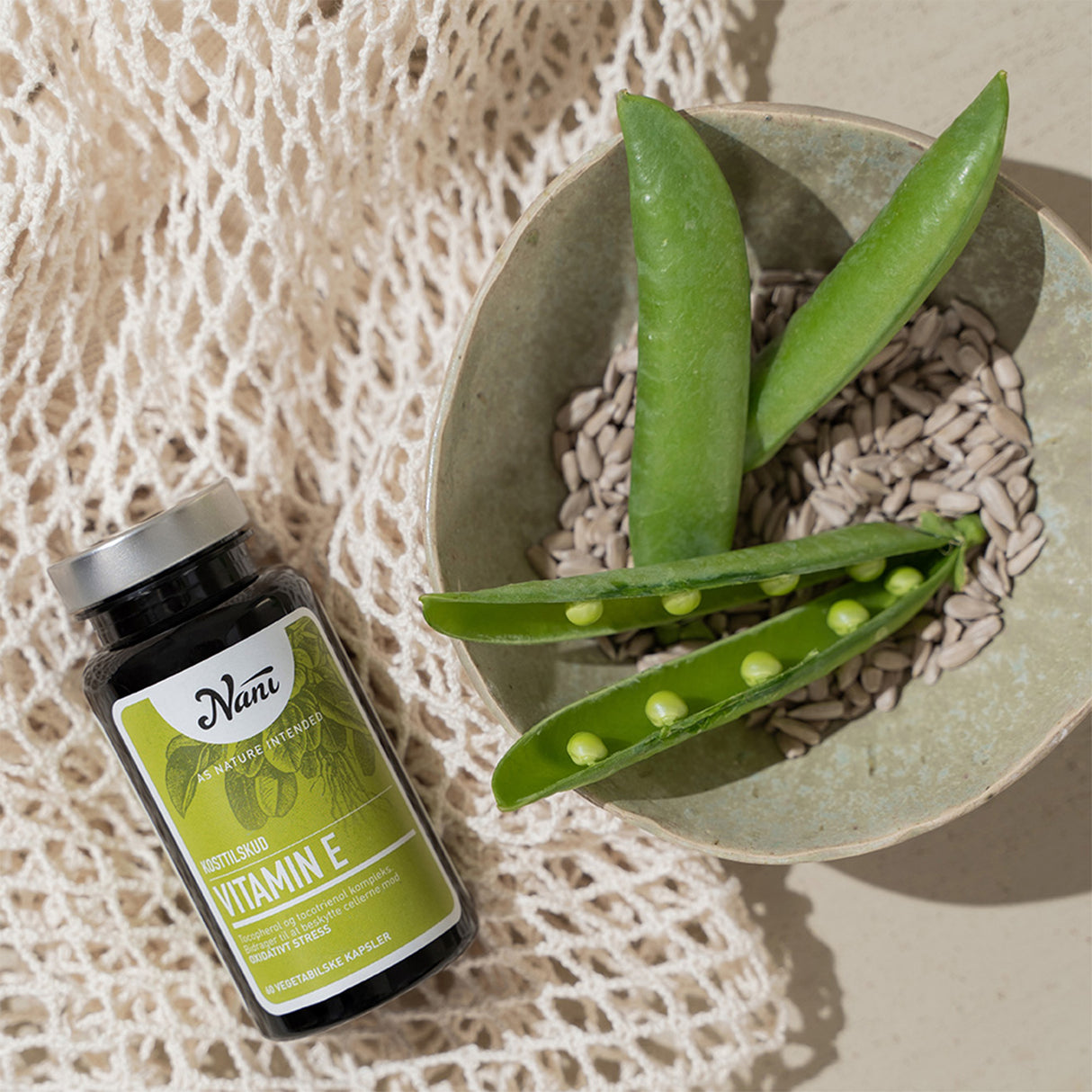 Nani Vitamin E - 100 % vegetabilsk | 60 Kapsler fra Nani