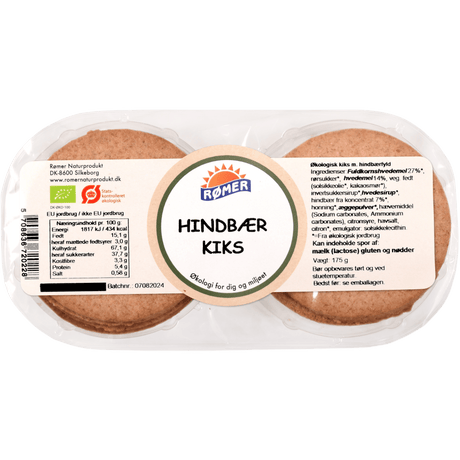 Rømer Kjeks M/bringebærfyll Økologisk | 175 g