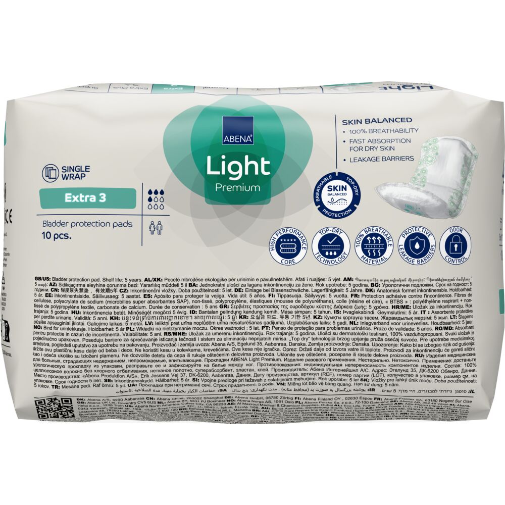Abena Light Extra 3 Inkontinensbeskyttelse | 10 stk