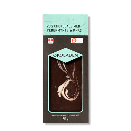 Sjokolade Peppermynte/knas Øko 70%