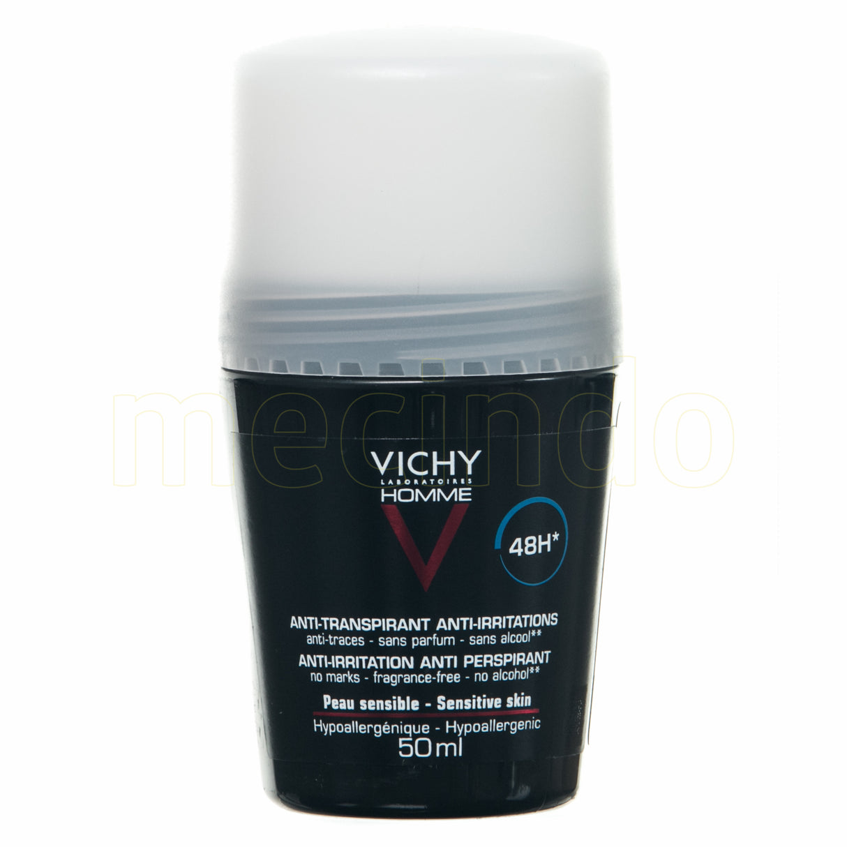 Vichy Homme Antiperspirant Deo Roll-on 48h Uparfymert fra Vichy