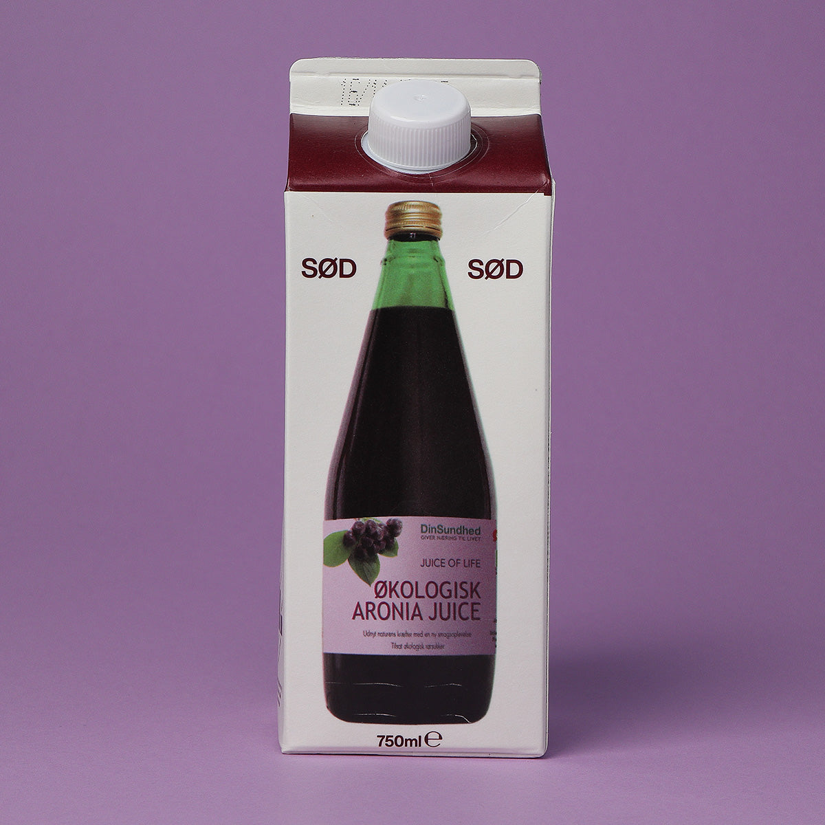 Aronia (Svartsurbær) Saft,Søt Smak, m. Rørsukker Øko - 