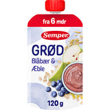 Semper Grøt med blåbær og eple fra 6 mnd. | 120 g fra Semper