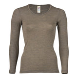 Engel Natur Langærmet Bluse, Uld/silke, Walnut | Str. 46/48