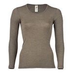 Engel Natur Langærmet Bluse, Uld/silke, Walnut | Str. 46/48