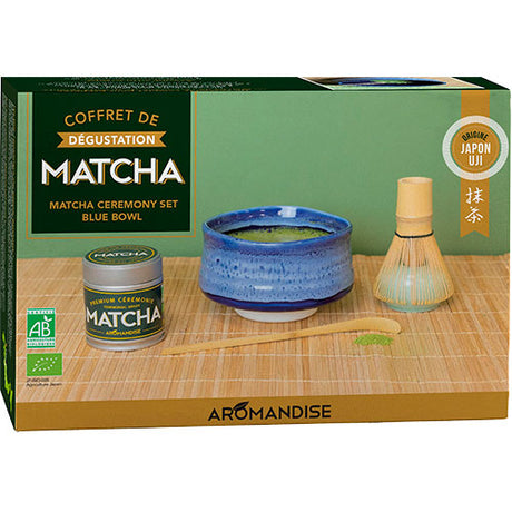 Matcha Teseremoni Sett Økologisk (skål, matcha, skje, visp)