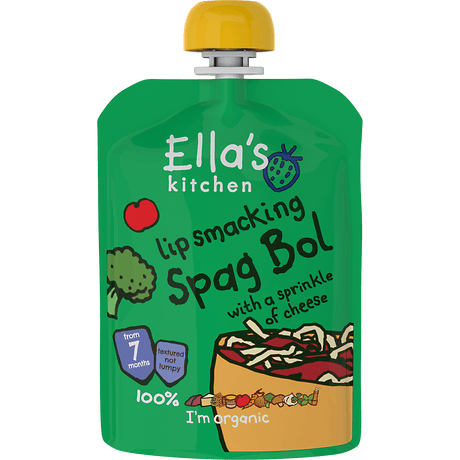Ellas Kitchen Babymos 7 mnd+ Spaghetti Bolognese Økologisk | 130 g fra Ellas Kitchen