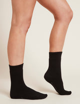 Bambus Sokker Dame Svart Str. 34-40 Crew Boot