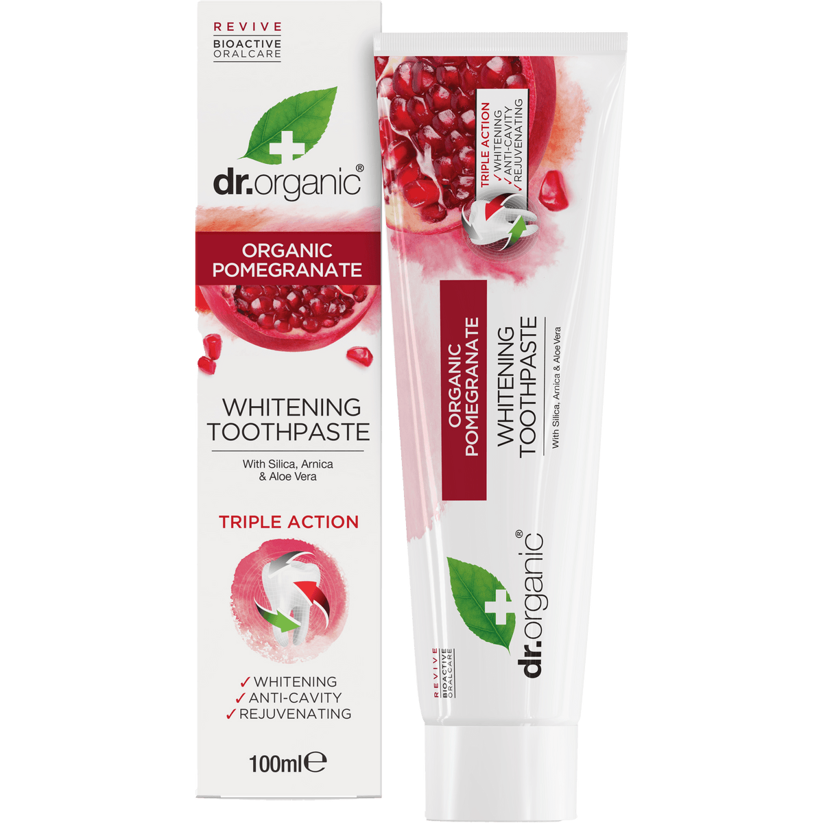 Dr. Organic Tannkrem Pomegranate m. Fluor | 100 ml