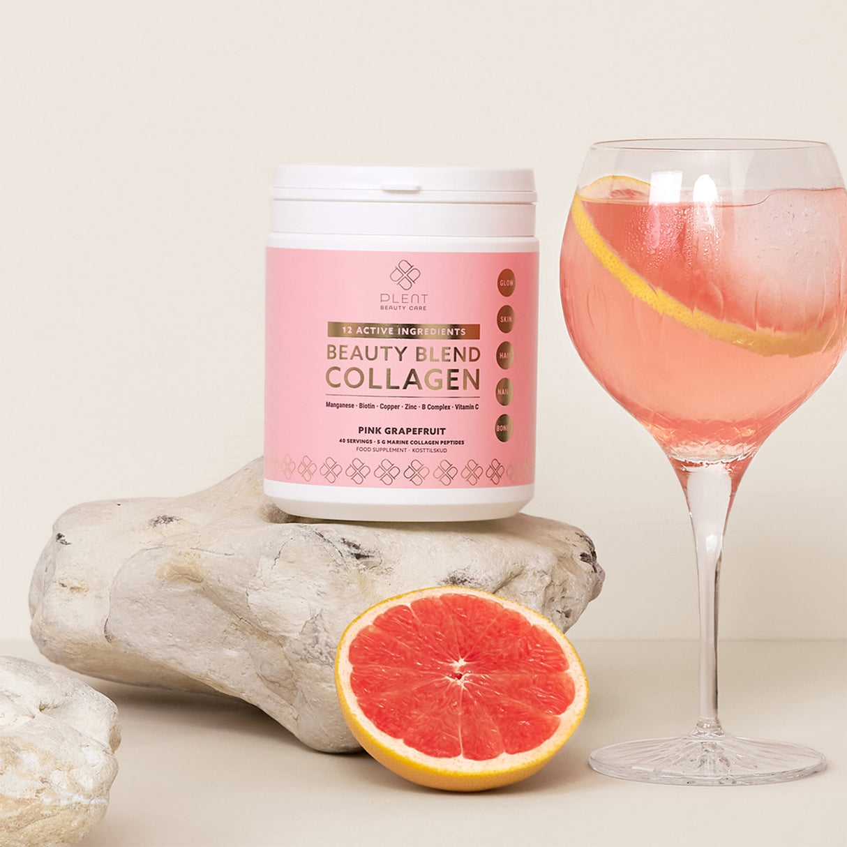 Plent Beauty Blend Collagen | Pink Grapefruit fra Plent
